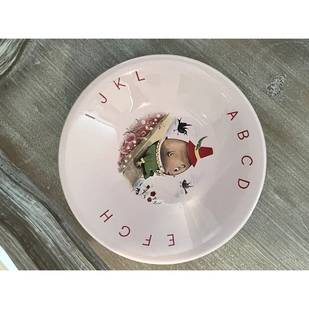 Vtg James Kent Old Foley England Nursery Rhyme Cup Bowl Plate Set Pink Alphabet - Picture 3 of 11